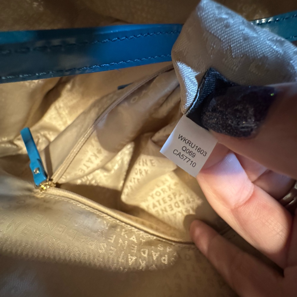 Kate Spade Patent Leather Blue Tote - Picture 9 of 10